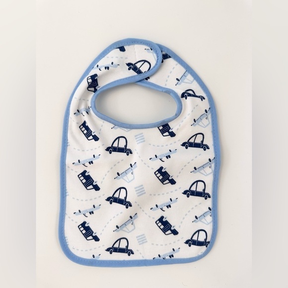 NWT 3-Pack Baby Boys Bibs Blue and White - Picture 5 of 8
